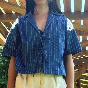 New Handmade Tie-front Camp Top, Small